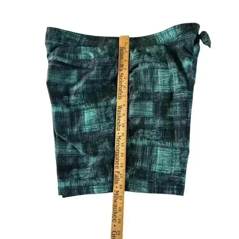 MARC ANTHONY MENS SWIM Trunks SHORTS  SIZE 36 Turquoise Blue Black